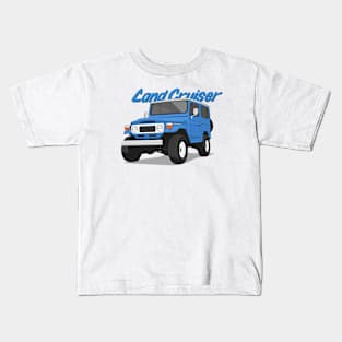 Land cruiser fj40 hardtop off road blue ocean Kids T-Shirt